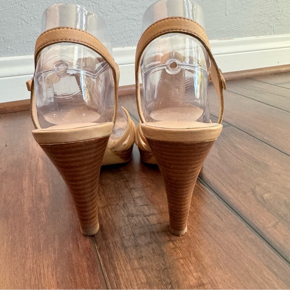 Beautiful Franco Sarto Leather Martin Strappy Sandal Heels - Picture 5 of 12